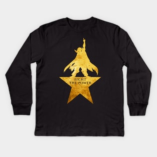 Gurren lagann Fight the power Kamina Star Kids Long Sleeve T-Shirt